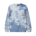 thumbnail image 1 of Dalix Ghost Embroidered Washed Crewneck Sweatshirt Fleece Cotton Mens in Tie Dye Blue 2XL XX-Large, 1 of 5