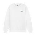 thumbnail image 1 of Dalix Ghost Embroidery Relaxed Crewneck Sweatshirt Soft Fleece Fit Lounge Mens in White XS X-Small, 1 of 5