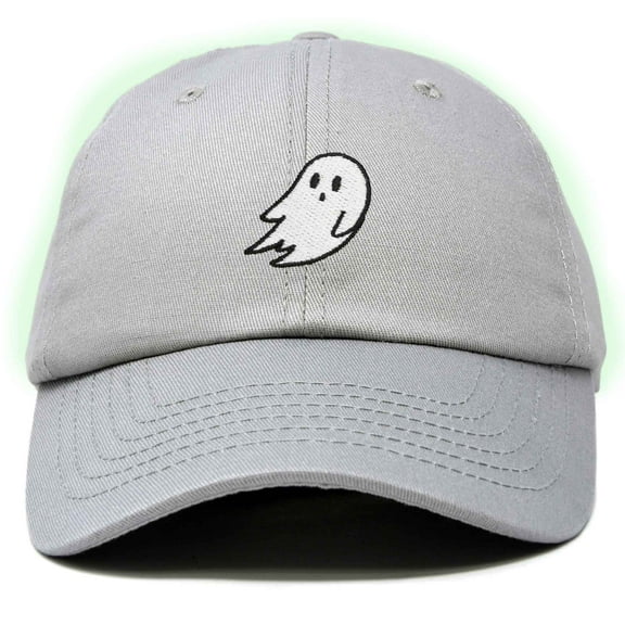 Dalix Ghost Glow in the Dark Embroidered Mens Womens Cotton Dad Hat Baseball Cap Adjustable in Gray