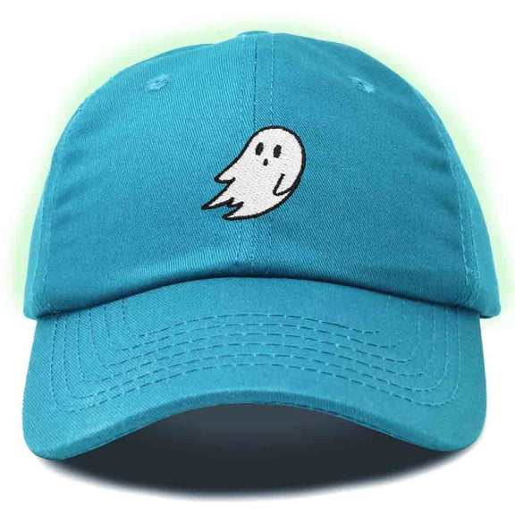 Dalix Ghost Glow in the Dark Embroidered Mens Womens Cotton Dad Hat Baseball Cap Adjustable in Teal