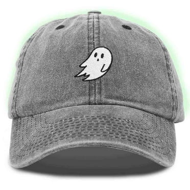 Dalix Ghost Glow in the Dark Embroidered Mens Womens Cotton Dad Hat Baseball Cap Adjustable in Washed Black