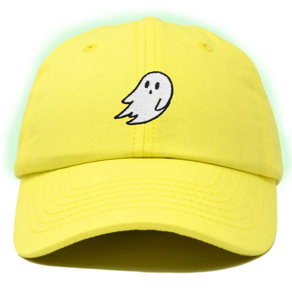 Dalix Ghost Glow in the Dark Embroidered Mens Womens Cotton Dad Hat Baseball Cap Adjustable in Yellow