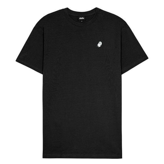 Dalix Ghost Heavyweight Soft Tee Short Sleeve Cotton Shirt Mens in Black S Small