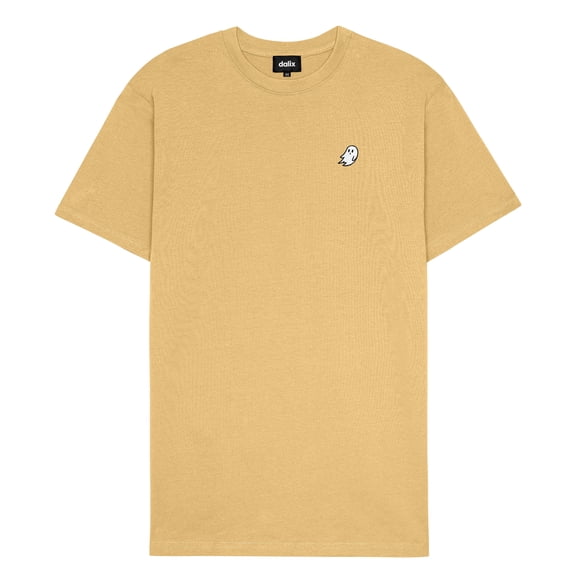 Dalix Ghost Heavyweight Soft Tee Short Sleeve Cotton Shirt Mens in Vin Gold 2XL XX-Large