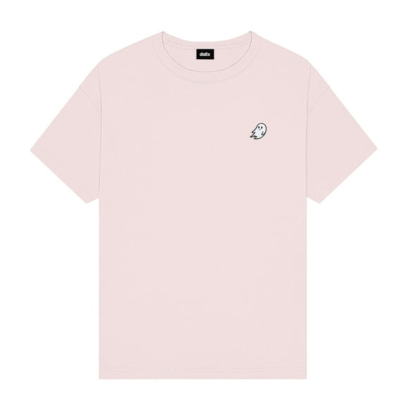 Dalix Ghost Midweight Embroidered Cotton Tee Jersey Mens in Pink 2XL XX-Large