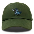 thumbnail image 1 of Dalix Giant Lizard Kaiju Embroidered Cotton Dad Hat Baseball Cap Adjustable Glow in the Dark Mens in Olive, 1 of 5