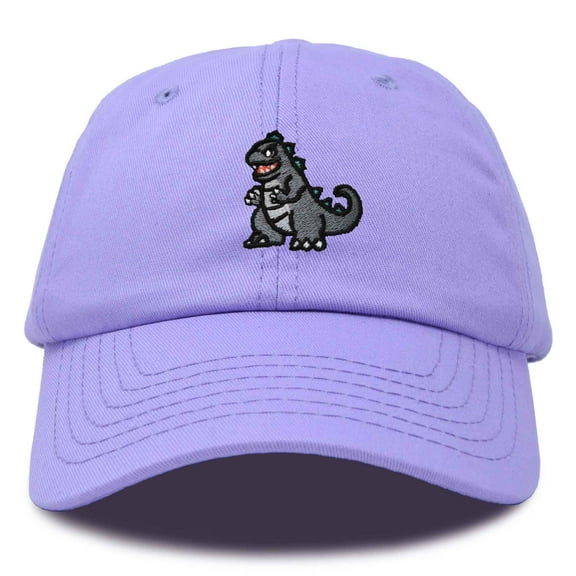 Dalix Giant Lizard Kaiju Embroidered Cotton Dad Hat Baseball Cap Adjustable Glow in the Dark Mens in Lavender