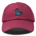 thumbnail image 1 of Dalix Giant Lizard Kaiju Embroidered Cotton Dad Hat Baseball Cap Adjustable Glow in the Dark Mens in Maroon, 1 of 5