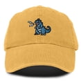 thumbnail image 1 of Dalix Giant Lizard Kaiju Embroidered Cotton Dad Hat Baseball Cap Adjustable Glow in the Dark Mens in Washed Gold, 1 of 5