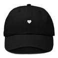 thumbnail image 1 of Dalix Heart Embroidered Cotton Summer Outdoor Baseball Cap Dad Hat Womens in Black, 1 of 5