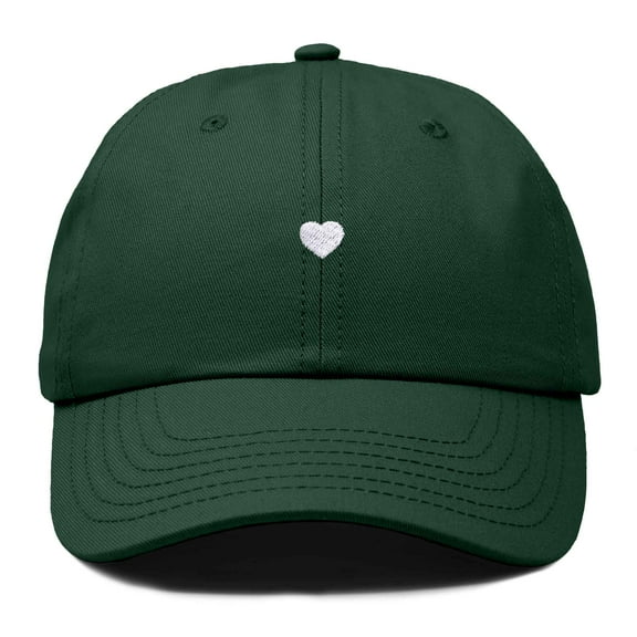 Dalix Heart Embroidered Cotton Summer Outdoor Baseball Cap Dad Hat Womens in Dark Green