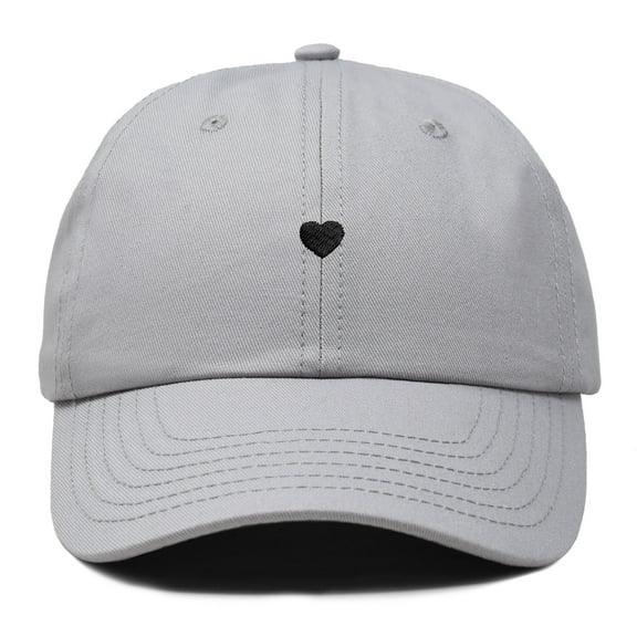 Dalix Heart Embroidered Cotton Summer Outdoor Baseball Cap Dad Hat Womens in Gray