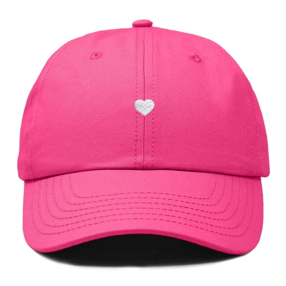 Dalix Heart Embroidered Cotton Summer Outdoor Baseball Cap Dad Hat Womens in Hot Pink