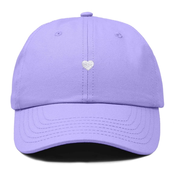 Dalix Heart Embroidered Cotton Summer Outdoor Baseball Cap Dad Hat Womens in Lavender