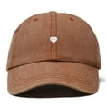 thumbnail image 1 of Dalix Heart Embroidered Cotton Summer Outdoor Baseball Cap Dad Hat Womens in Washed Orange, 1 of 5