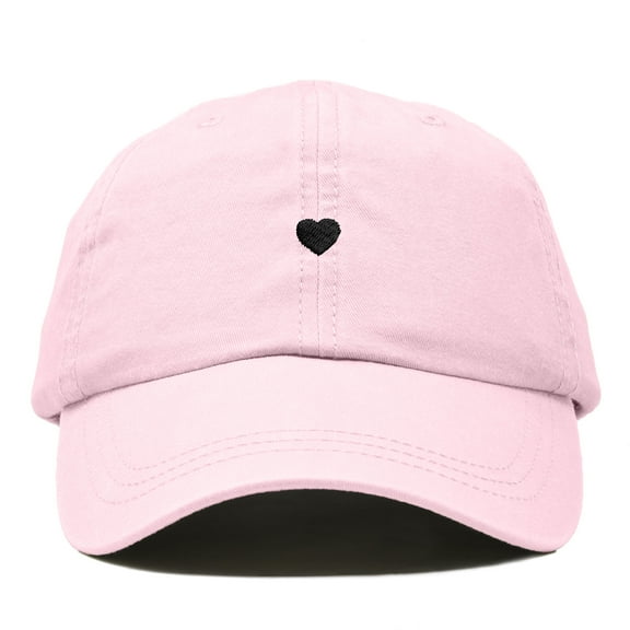 Dalix Heart Embroidered Cotton Summer Outdoor Baseball Cap Dad Hat Womens in Washed Pink
