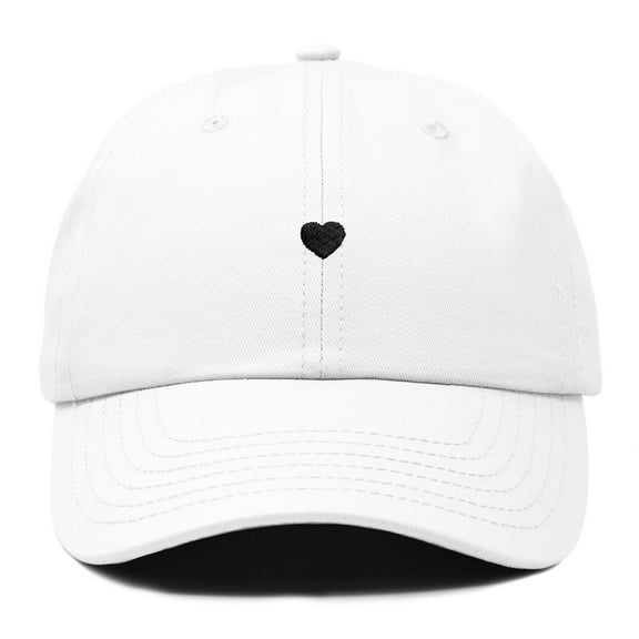 Dalix Heart Embroidered Cotton Summer Outdoor Baseball Cap Dad Hat Womens in White