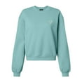 thumbnail image 1 of Dalix Heart Embroidered Fleece Relaxed Boxy Fit Long Sleeve Crewneck Sweatshirt Womens in Arctic Blue S Small, 1 of 5