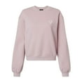 thumbnail image 1 of Dalix Heart Embroidered Fleece Relaxed Boxy Fit Long Sleeve Crewneck Sweatshirt Womens in Blush XL X-Large, 1 of 5