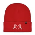 thumbnail image 1 of Dalix Heart of Bones Embroidered Beanie Hat Knit Cap Cold Weather Womens in Red, 1 of 5