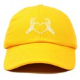 thumbnail image 1 of Dalix Heart of Bones Embroidered Cotton Dad Hat Adjustable Baseball Cap Womens in Gold, 1 of 5