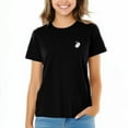 thumbnail image 1 of Dalix Heartly Ghost Embroidered Cotton Relaxed Fit Short Sleeve Crewneck Tee Shirt Women in Black 2XL XX-Large, 1 of 5