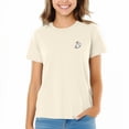 thumbnail image 1 of Dalix Heartly Ghost Embroidered Cotton Relaxed Fit Short Sleeve Crewneck Tee Shirt Women in Natural 2XL XX-Large, 1 of 5