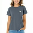 thumbnail image 1 of Dalix Heartly Ghost Embroidered Cotton Relaxed Fit Short Sleeve Crewneck Tee Shirt Women in Vintage Navy XL X-Large, 1 of 5