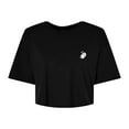 thumbnail image 1 of Dalix Heartly Ghost Embroidered Cropped Relaxed Cropped Soft Lightweight Loose T Shirt Womens in Black 2XL XX-Large, 1 of 5