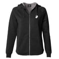 thumbnail image 1 of Dalix Heartly Ghost Embroidered Fleece Zip Hoodie Cold Fall Winter Women in Black XS X-Small, 1 of 5