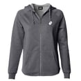 thumbnail image 1 of Dalix Heartly Ghost Embroidered Fleece Zip Hoodie Cold Fall Winter Women in Shadow L Large, 1 of 5