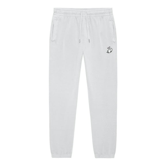 Dalix Heartly Ghost Embroidery Heavy Weight Fleece Sweatpants Soft Lounge Pant Drawstring Waistband Pockets Womens in Lunar Gray XL X-Large