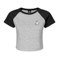 thumbnail image 1 of Dalix Heartly Ghost Short Sleeve Raglan Micro Rib Babe Tee Soft Cute Womens in Ath Htr Black M Medium, 1 of 5