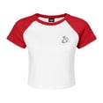 thumbnail image 1 of Dalix Heartly Ghost Short Sleeve Raglan Micro Rib Babe Tee Soft Cute Womens in Red XS X-Small, 1 of 5