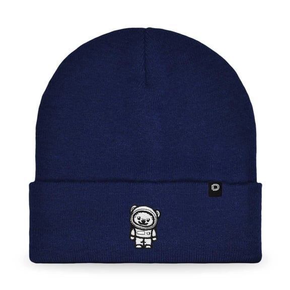 Dalix Ice Bear Embroidered Beanie Hat Polar Bear Cozy Knit Cap Cold Weather Mens in Navy Blue