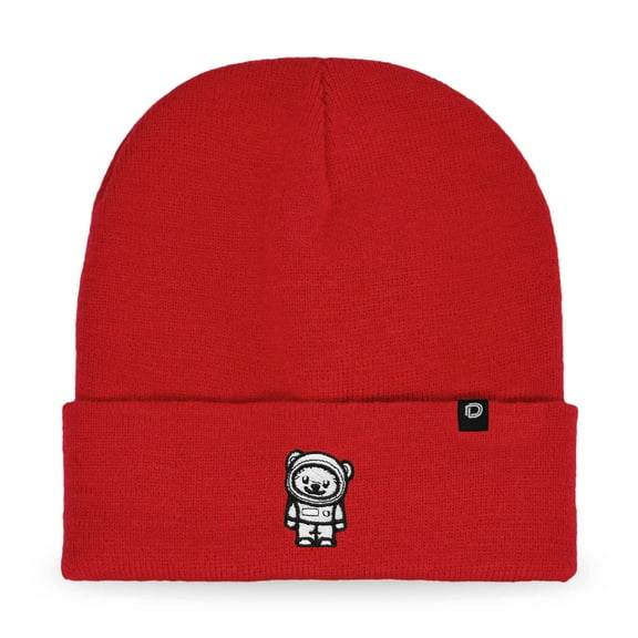 Dalix Ice Bear Embroidered Beanie Hat Polar Bear Cozy Knit Cap Cold Weather Mens in Red
