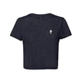 thumbnail image 1 of Dalix Ice Cream Embroidered Cropped Flowy Soft Cotton Short Sleeve T Shirt Womens in Heather Navy 2XL XX-Large, 1 of 5