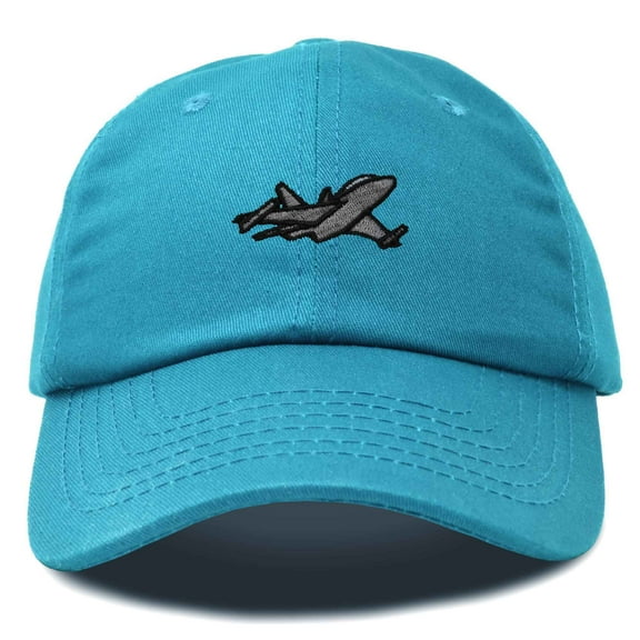 Dalix Jet Fighter Embroidered Cap Cotton Baseball Hat Airplane Jet Men in Teal
