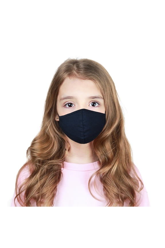 Kids Cotton Face Mask Reuseable Washable in Navy Blue Made in USA - XXS-XS Size