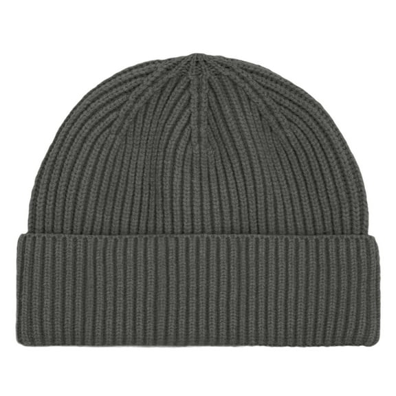 Dalix Knit Watch Cap Beanie Men Women Winter Cuffed Fisherman Hat Cold Weather Stretch Fit Soft Acrylic in Asphalt Gray