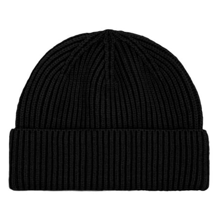 Dalix Knit Watch Cap Beanie Men Women Winter Cuffed Fisherman Hat Cold Weather Stretch Fit Soft Acrylic in Black