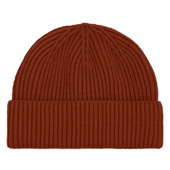 Dalix Knit Watch Cap Beanie Men Women Winter Cuffed Fisherman Hat Cold Weather Stretch Fit Soft Acrylic in Rust