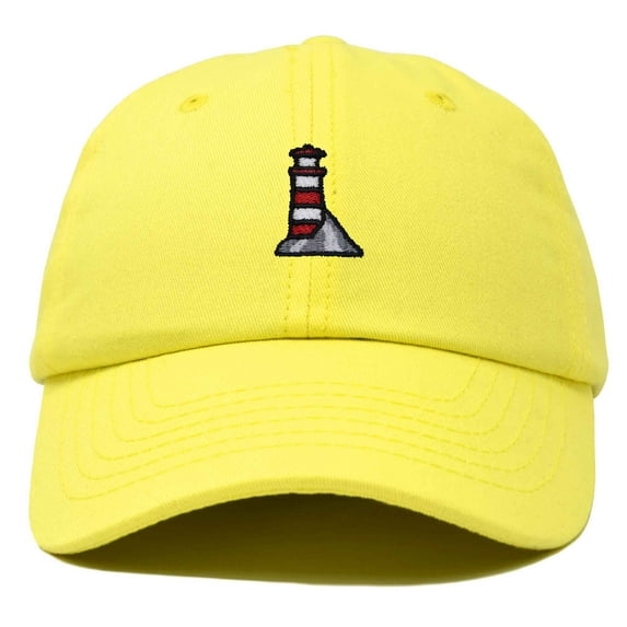 Dalix Lighthouse Embroidered Cap Cotton Baseball Hat Nautical Womens in Yellow