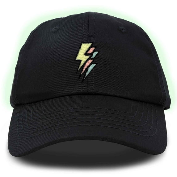 Dalix Lightning Embroidered Bolt Dad Hat Cotton Baseball Cap Adjustable Mens in Black