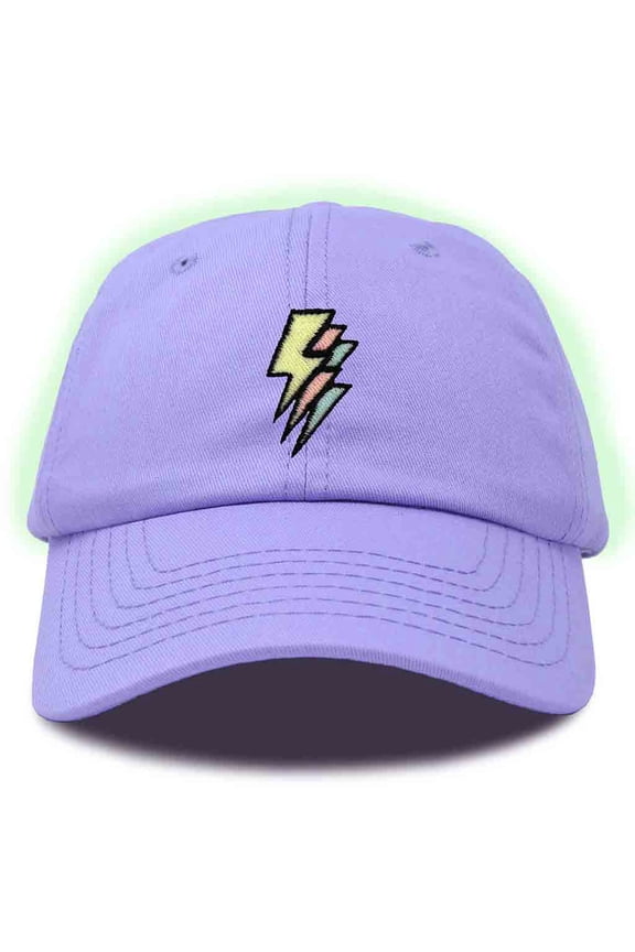 Lightning Embroidered Bolt Dad Hat Cotton Baseball Cap Adjustable Mens in Lavender