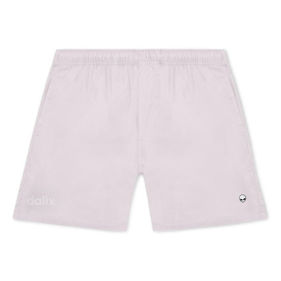 Dalix Lil Alien Beach Short Embroidered Casual Pocket Mesh Drawcord Waist Mens in Orchid M Medium