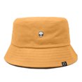 thumbnail image 1 of Dalix Lil Alien Embroidered Cotton Bucket Hat Cap Outdoor Space Summer Mens in Golden Cream S Small, 1 of 5