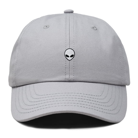 Dalix Lil Alien Embroidered Cotton Cap Outdoor Space Nature Dad Hat Mens in Gray