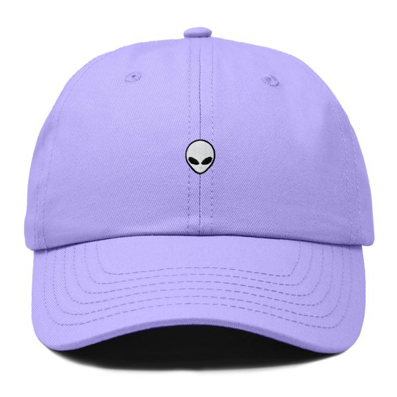 Dalix Lil Alien Embroidered Cotton Cap Outdoor Space Nature Dad Hat Mens in Lavender