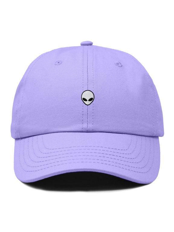 Lil Alien Embroidered Cotton Cap Outdoor Space Nature Dad Hat Mens in Lavender